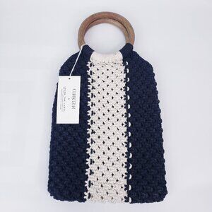 Curateur x Laude The Label Gabby Macrame’ Bag/Purse Mini Clutch 2 Top Handles